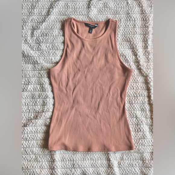 WHBM FORME Ribbed Tank Top in Mauve Blush – Size Large - Picture 1 of 5